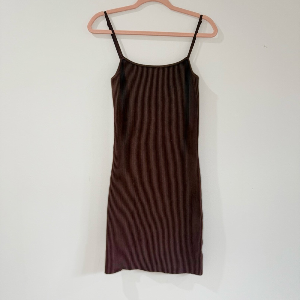 House of Harlow 1960 | Brown Ribbed Bodycon Dress | XS